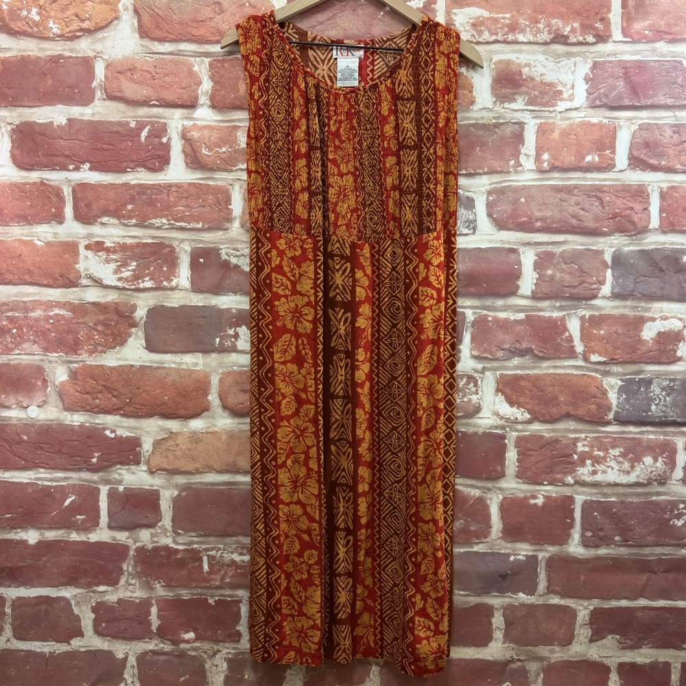 VTG R&K Originals Dress Women's 8P Multicolor Tropical Abstract Casual Sundress